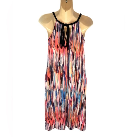 Cynthia Rowley  Women’s Size Small Multicolor Halter Midi Dress Red Pink Blue - Picture 8 of 11